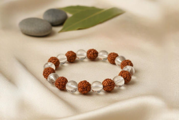  Rudraksh and Crystal Bracelet